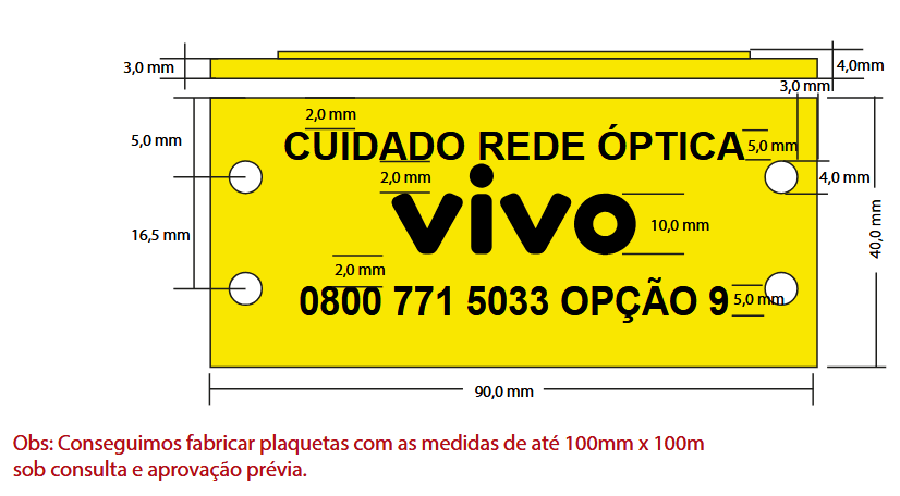 Plaqueta de identificação de cabo miniatura 2