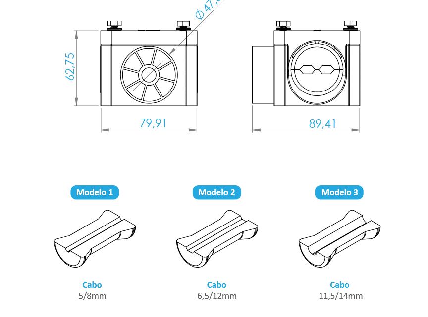 Suporte Dielétrico Quadrado miniatura 5
